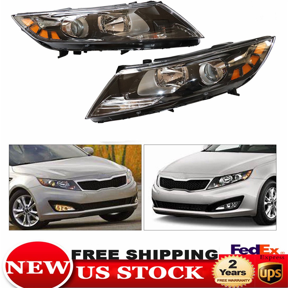 Pair Headlight Fit 2011 2012 2013 Kia Optima Halogen Headlamps Left & Right Side