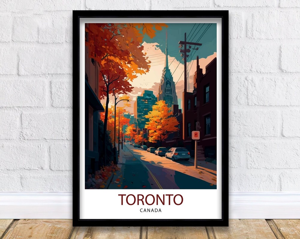Toronto Canada Travel Print Toronto Wall Art Toronto Skyline Print Canada