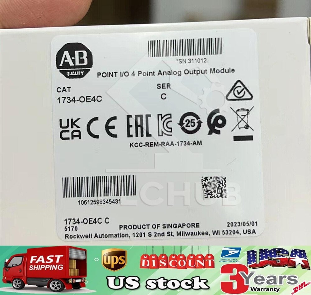 New Factory Sealed Allen Bradley PLC IO 1734-OE4C C 4 Point Analog Output Modul