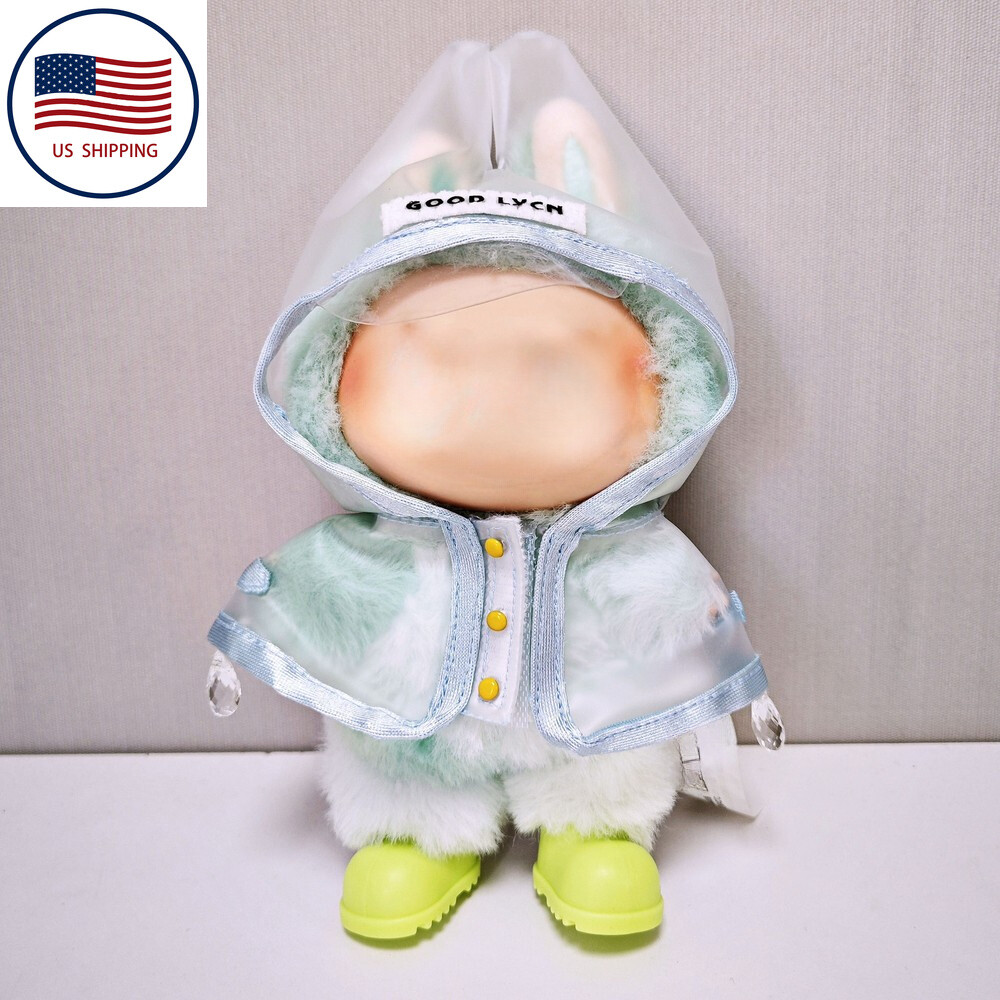 LABUBU Plush Monster DIY Clear Raincoat - Doll Not Included  