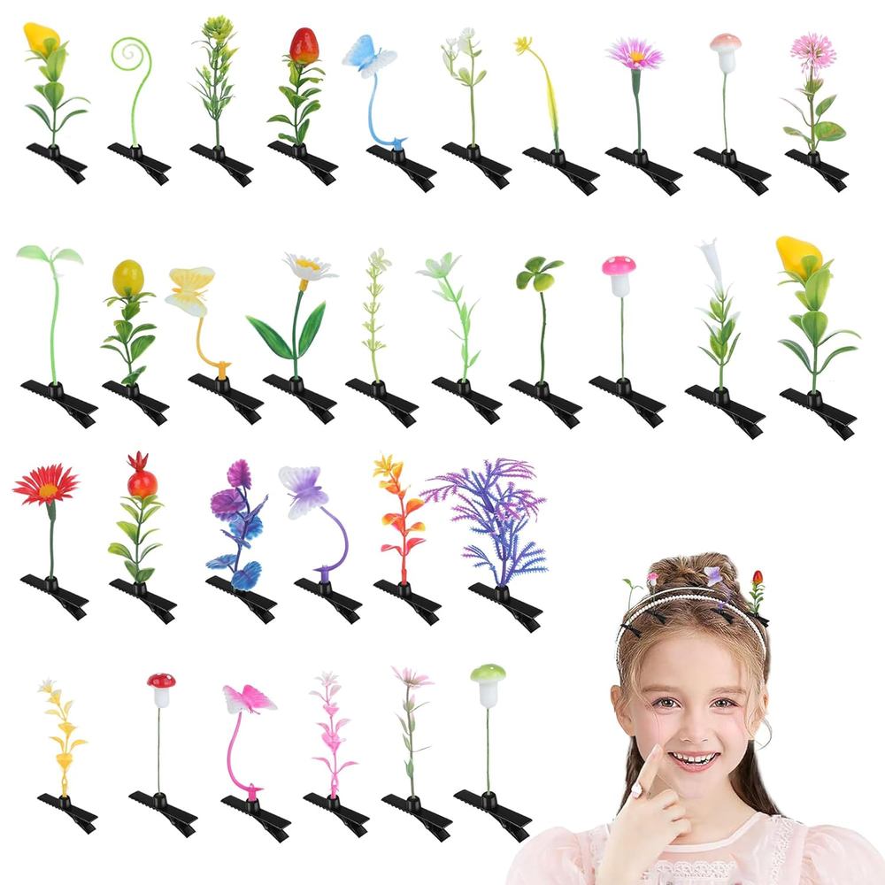 40PCS Sprout Clips, Mixed Hair Clips, Butterfly Hair Clips,Women'S Hair