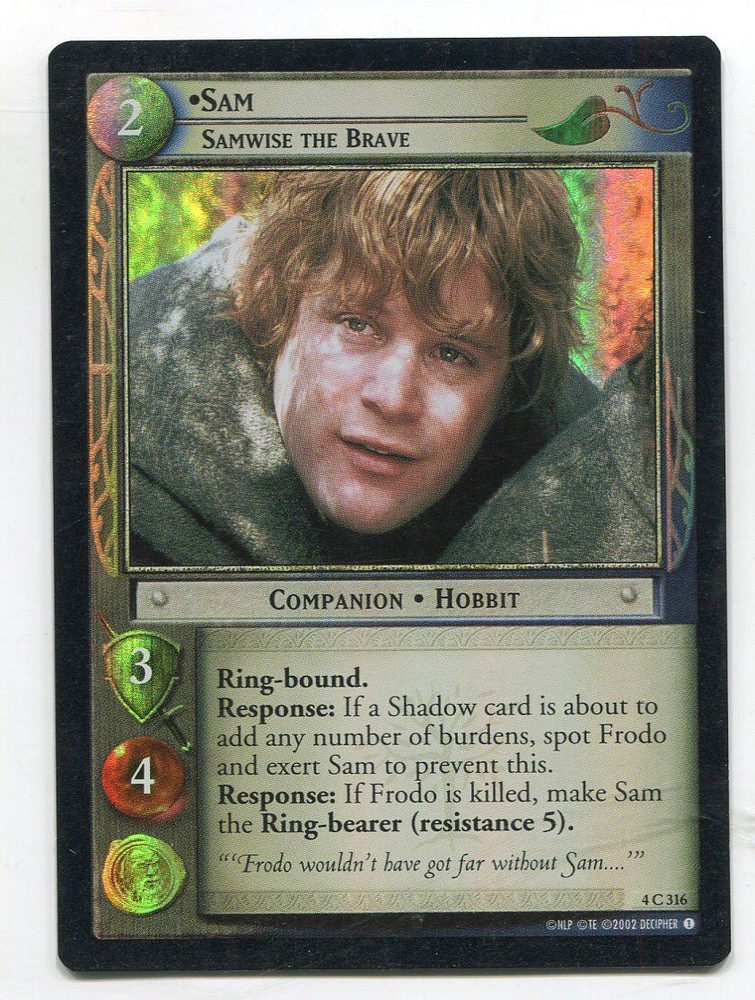 Lord Of The Rings CCG Foil Card TTT 4.C316 Sam Samwise The Brave