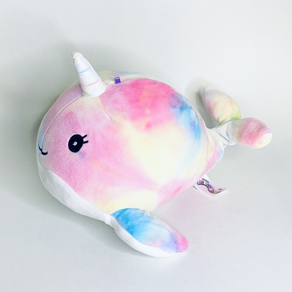 Squishmallows 11-inch Iridescent Tie Dye Natalie the Narwhal Plush by Kellytoy