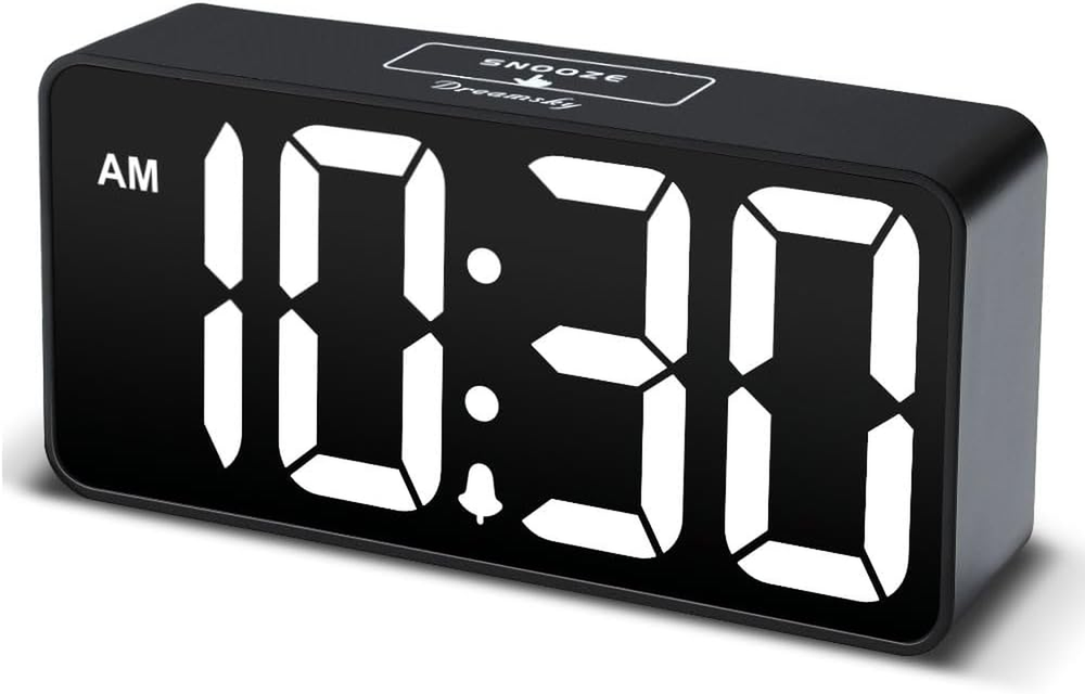 Dreamsky Small Digital Alarm Clock for Bederoom, Large Big Numbers Display with