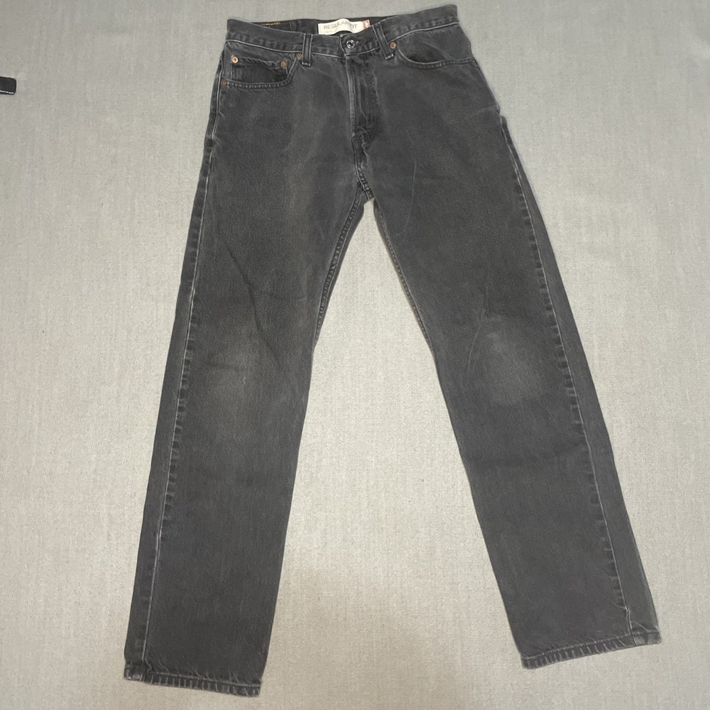 Levi's 505 Regular Fit Jeans Black 31x32 100% Cotton Y2K 2000s Denim