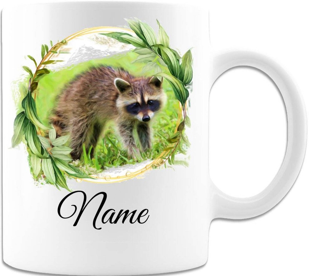 Personalized Raccoon Mug Coffee Cup Woodland Animal Gift for Raccoon Lovers