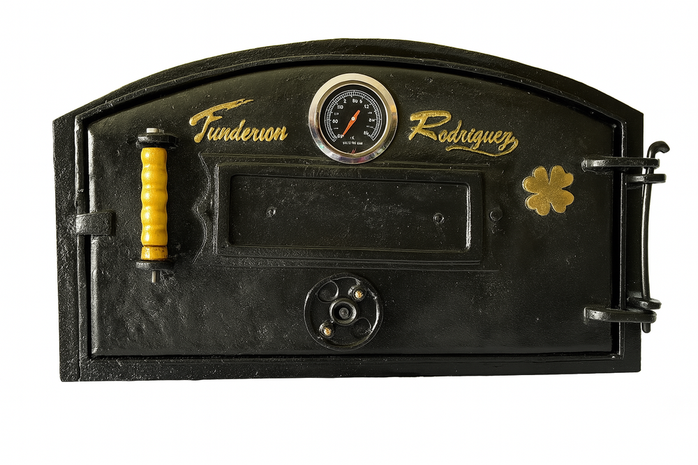 Cast Aluminium Pizza Oven Door with Thermometer for Clay Ovens – Outdoor Kitchen Essential