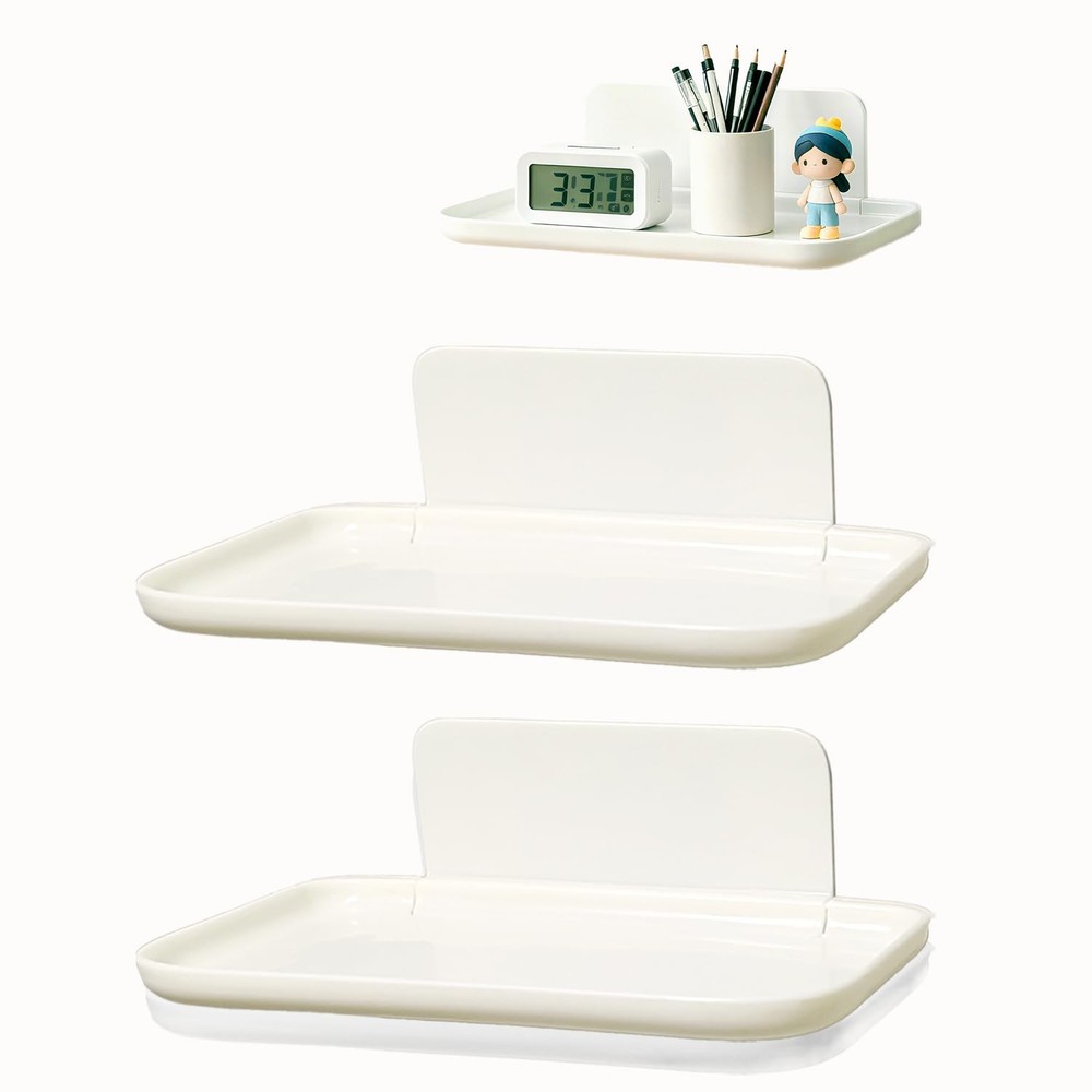 3 Pcs Small Foldable Floating Shelves for Living Room Bathroom,Bedside Shelf ...