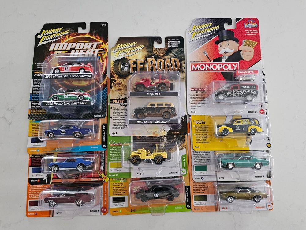 Lot of 13 Johnny Lightning 1:64 Diecast Assorted Cars