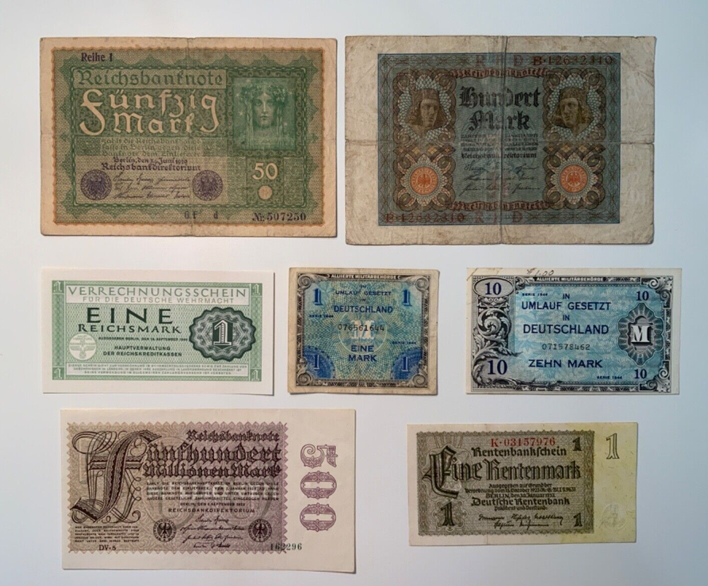Vintage banknote lot from Germany.