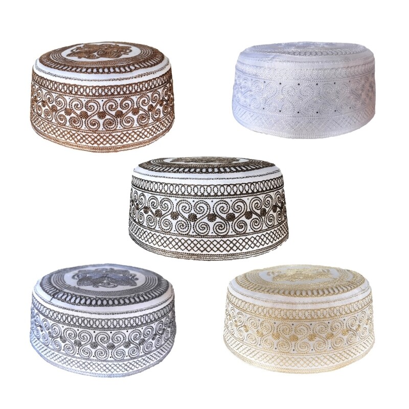 Islamic Embroidered Prayer Beanie for Men - Arabian Turban Cap