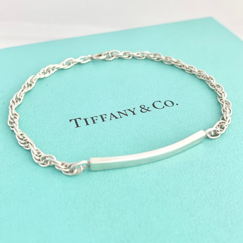 Tiffany ID Bracelet Vintage Silver 925 Chain Women Excellent Condition