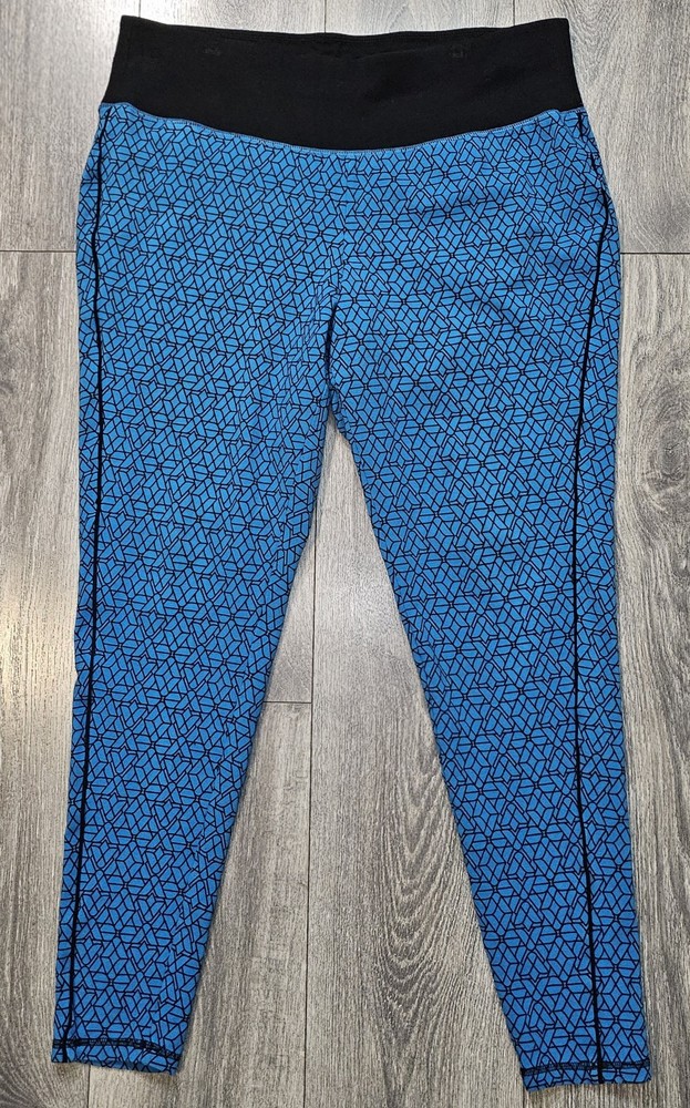 Lane Bryant Livi Active Leggings Blue Black Women's Size 18/20 Gym Athletic Run