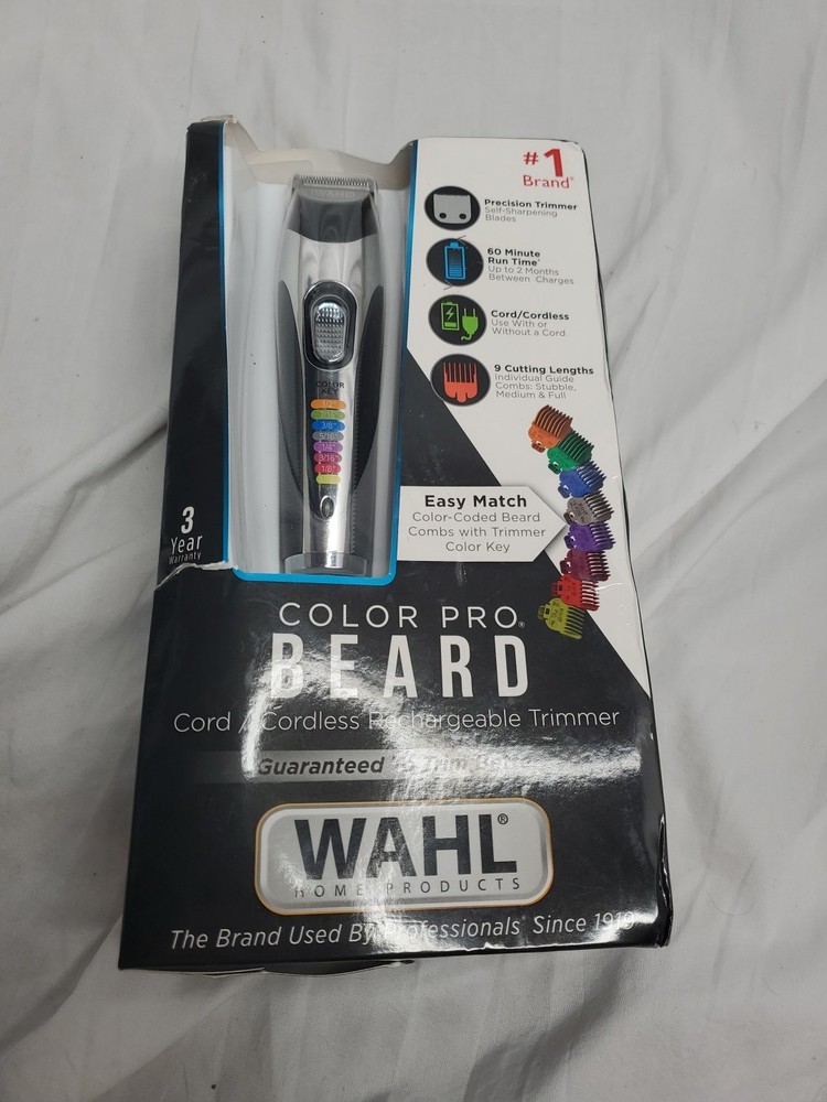 WAHL COLOR PRO BEARD TRIMMER with 9 Lengths and Self Sharpening Blades ASX