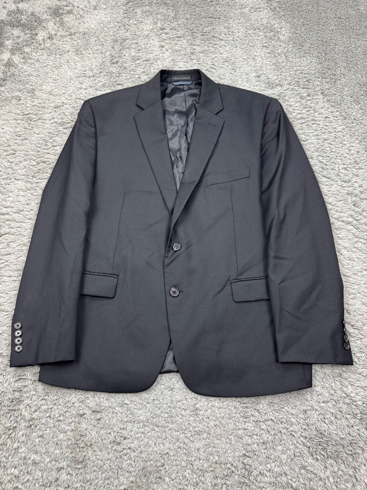 Ralph Lauren Blazer Men 44R Black Wool Formal Sports Coat Career Suit Jacket Vtg