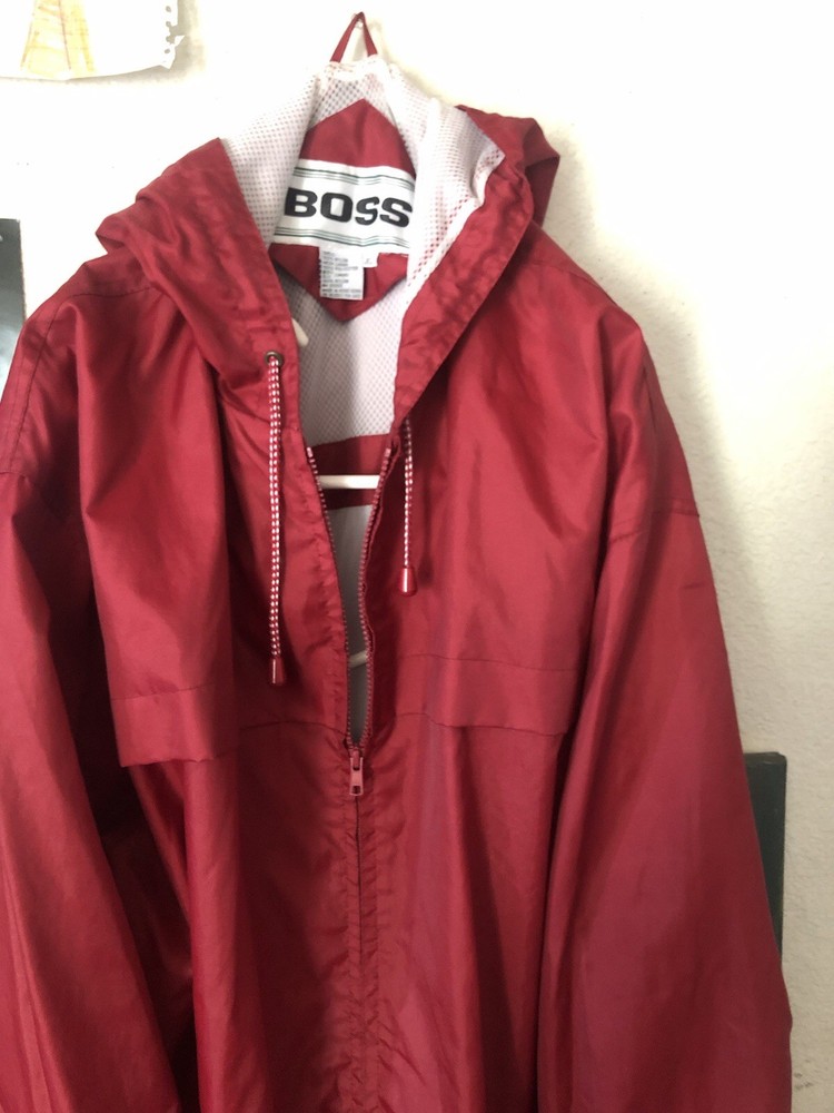 Vintage Red Boss XL Jacket for Men Classic Style