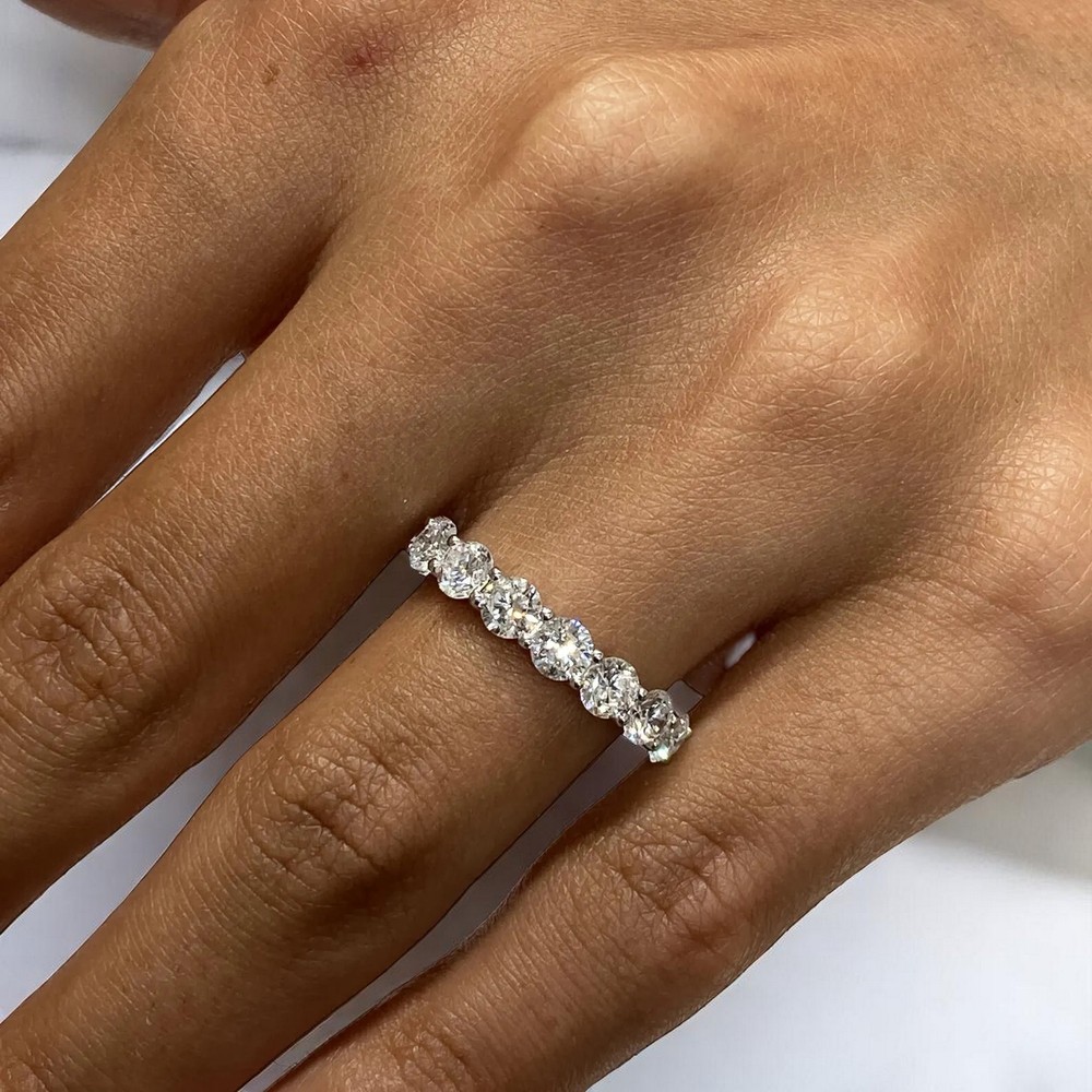 14K Solid Gold 1.55CTW Lab Diamond Wedding Band for Women