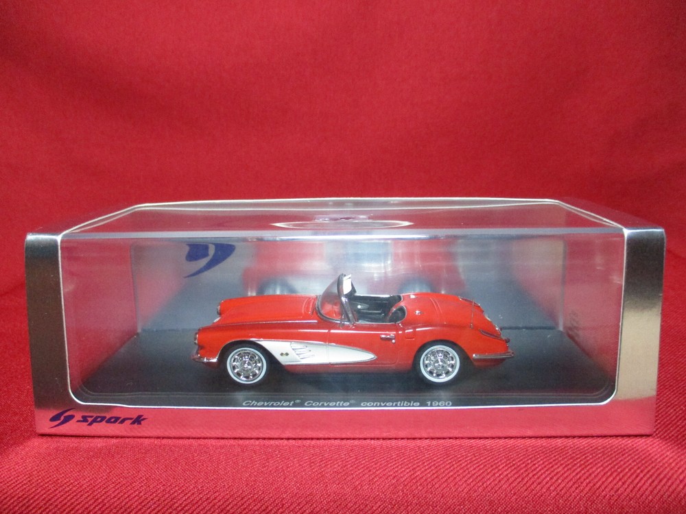1/43 Scale 1960 Chevy Corvette Convertible Red Spark TSM Minichamps Rare S2970