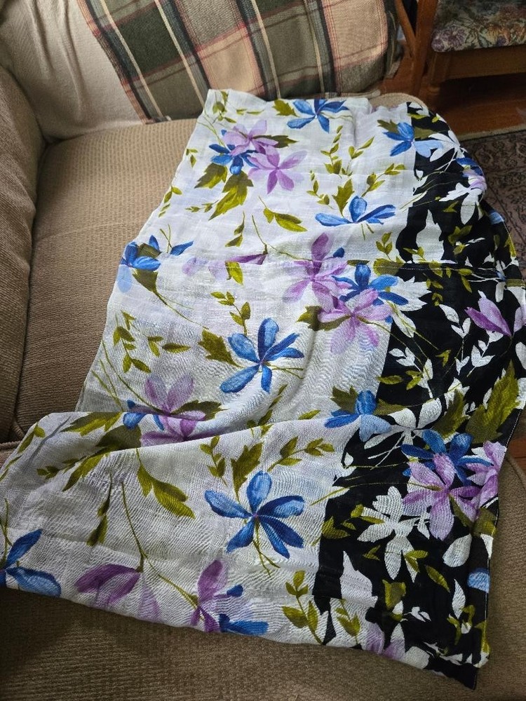J. Jill ~ Very Pretty Floral Foliage Infinity Scarf - 100% Cotton 68