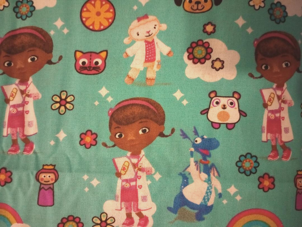doc mcstuffins character fun fabric piece blue 11 by 11 inch new