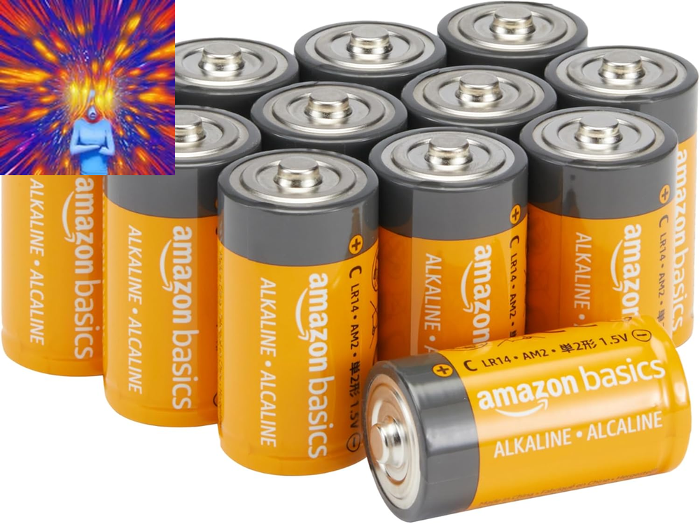 12-Pack C Cell Alkaline All-Purpose Batteries, 1.5 Volt, 5-Year Shelf Life
