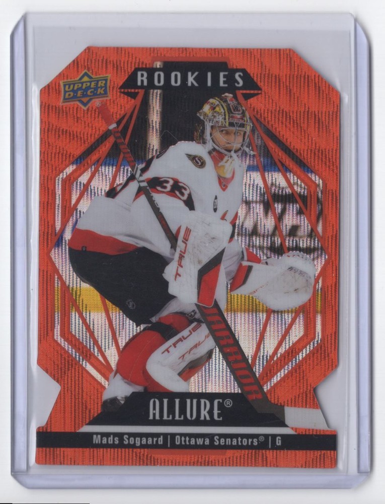 2022-23 Upper Deck Allure Orange Slice Rookies Mads Sogaard Rookie Ottawa