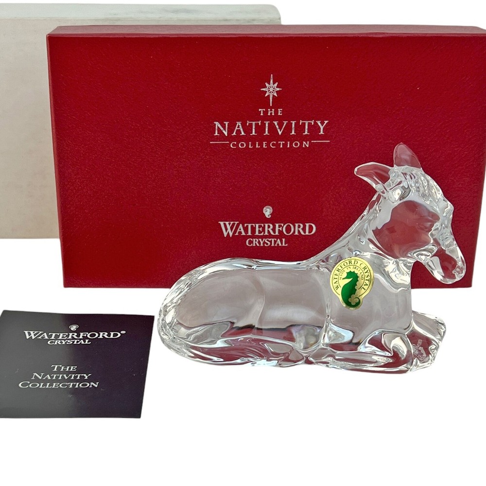 Waterford Crystal Nativity Donkey Figurine Handcrafted in Ireland