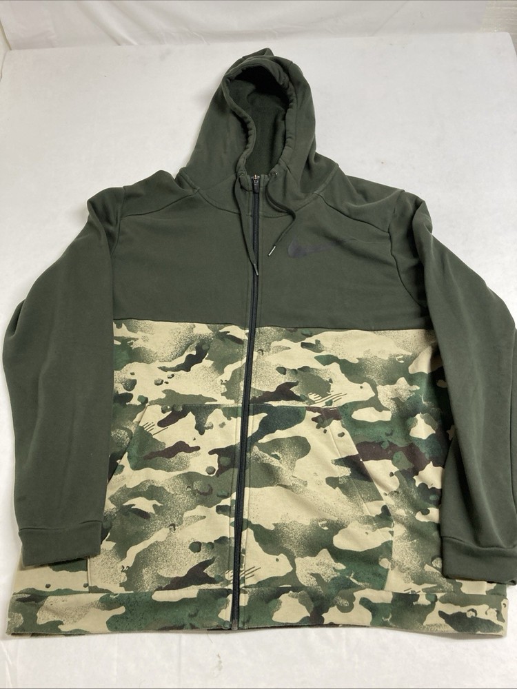 Nike Dri-Fit Camouflage Full Zip French Terry Training Hoodie Men’s XXL