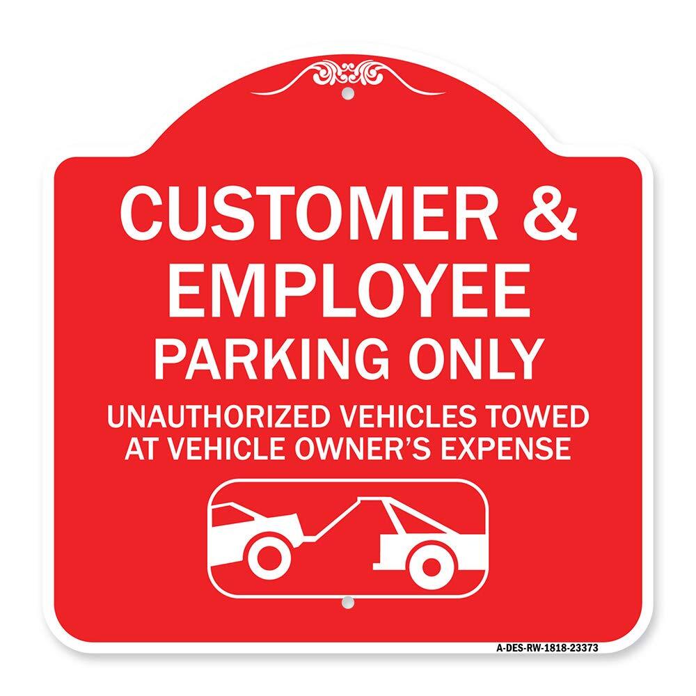 Designer Sign - Parking Restriction Sign Customer and Employee Parking Only, ...