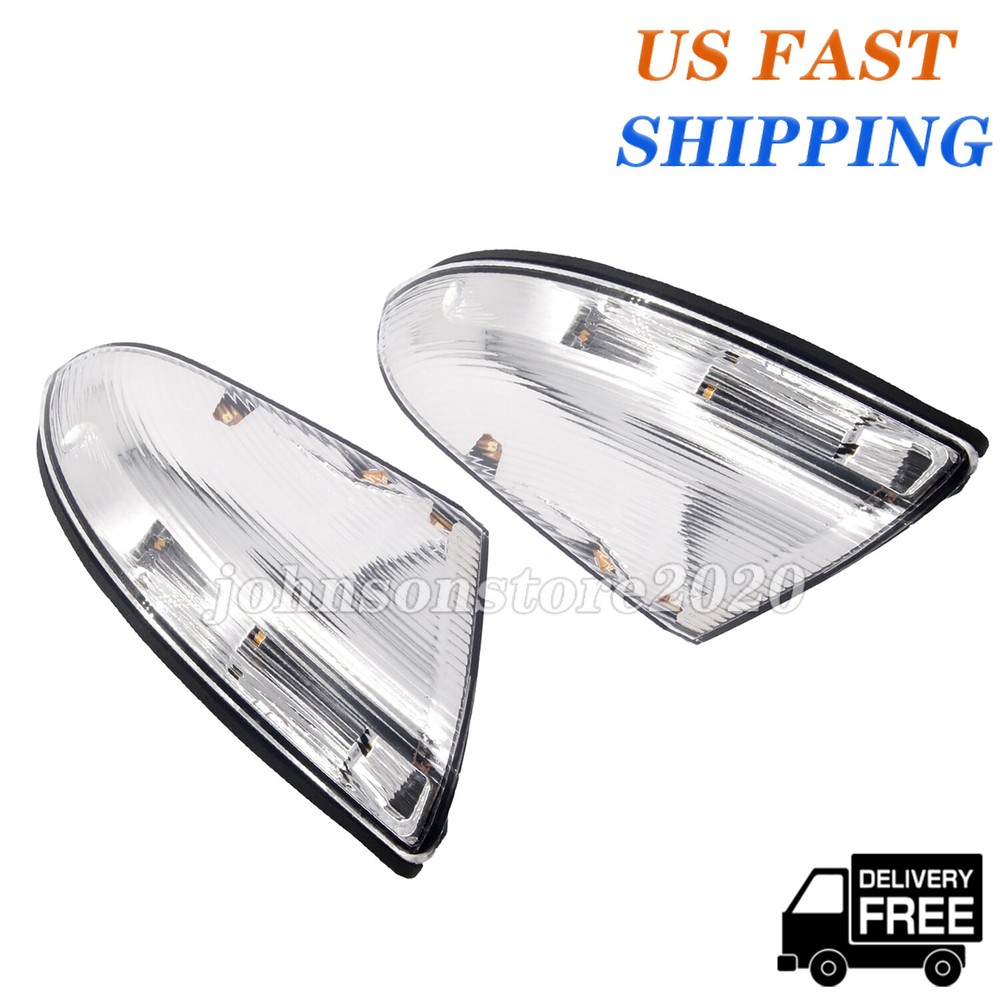 2Pcs Smoked Dual Color LED Side Mirror Turn Signal Lights for 09-22 Dodge RAM
