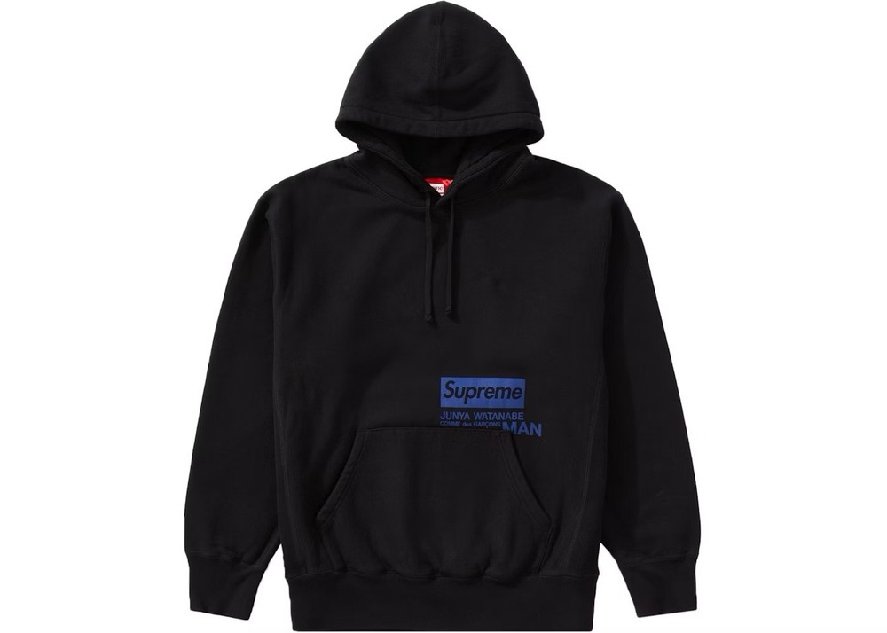 SUPREME x Junya Watanabe x CDG Hooded Sweatshirt | Black |  Size Large BRAND NEW