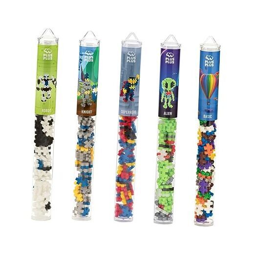 Building Block Playset Kit, Themed Figures 3D 5 Tube Bundle, Fantasy Battle