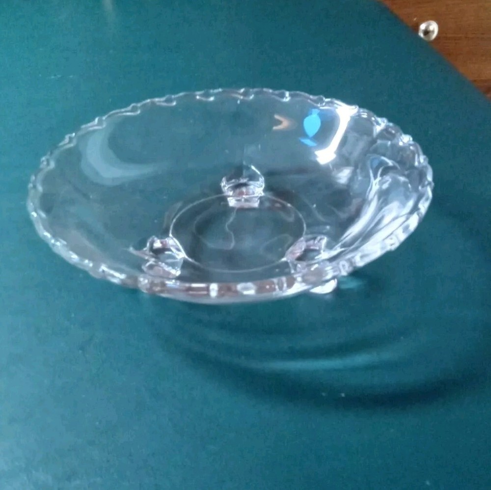 Vintage Fostoria Century 7-inch Clear Glass Footed Bon Bon Candy Dish  