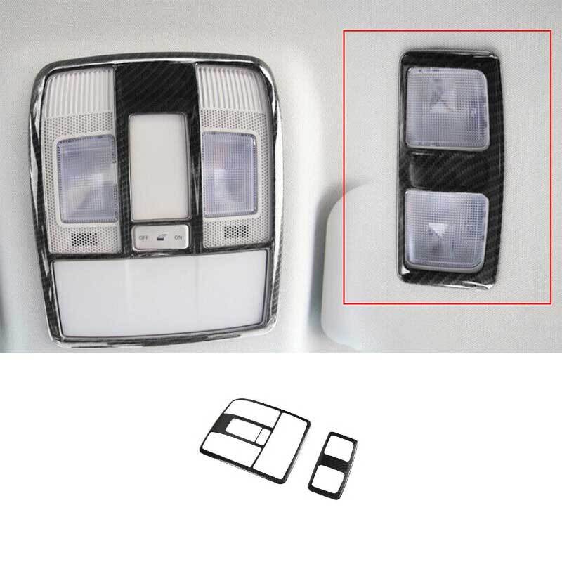 Carbon Fiber Roof Front Rear Reading Light Cover 2PC For Mazda 3 Axela 2014-2018