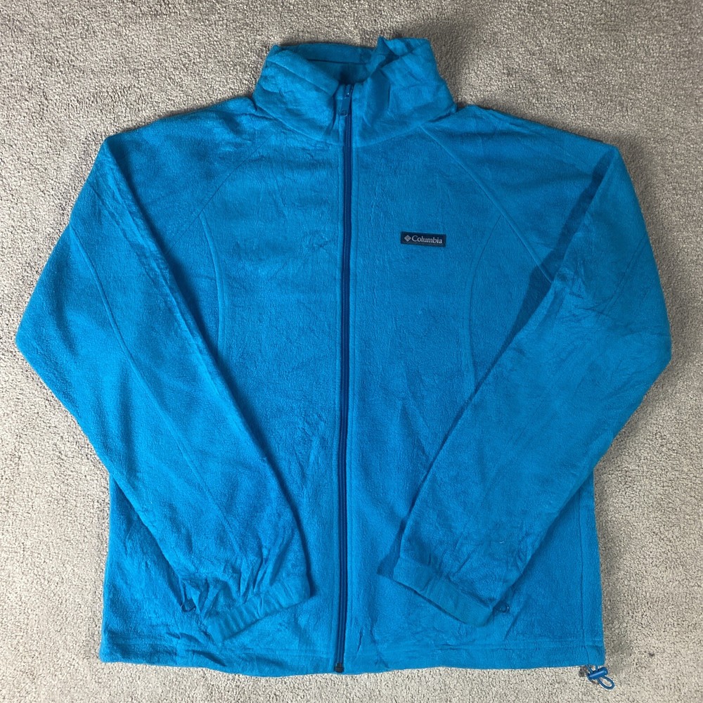 Columbia Fleece Women's XL Blue Full Zip Thermal Insulated Winter Jacket
