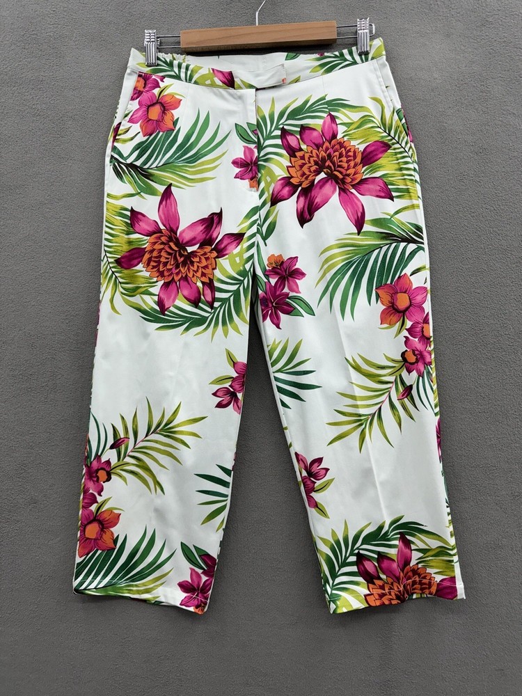 Y2K Floral Cropped Pants for Petite Women – Medium Fit
