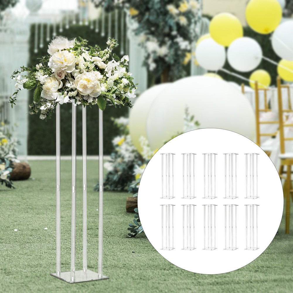 10x Acrylic Wedding Flower Stand Rectangle pedestal for Table Centerpiece Decor