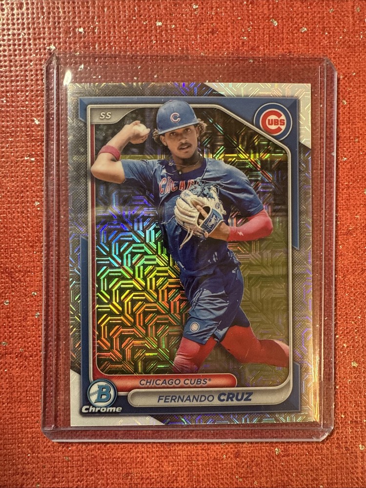 2024 Bowman Chrome #BCP-197 Fernando Cruz Prospect Mega Mojo Refractor Variation