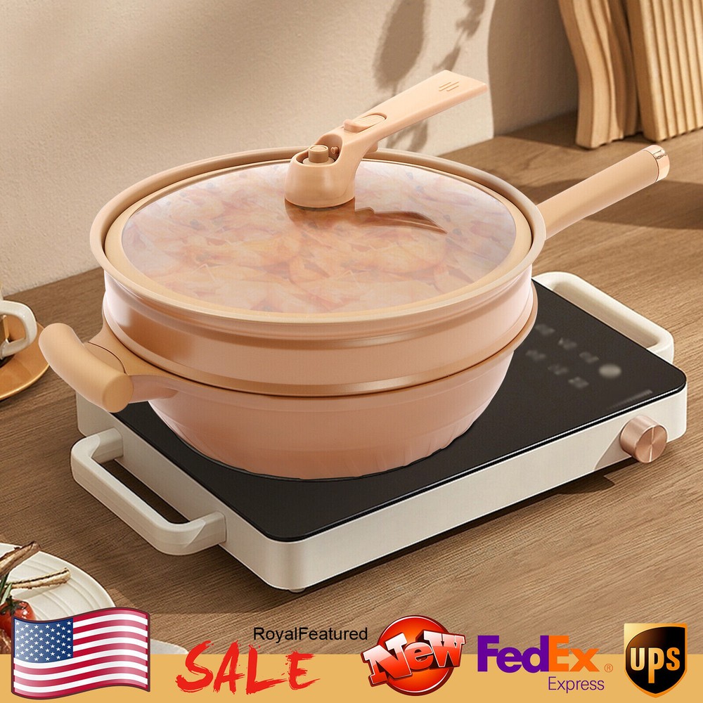 Round Micro Pressure Cooker, Multifunctional Non-stick Clay Pot, Aluminum Alloy