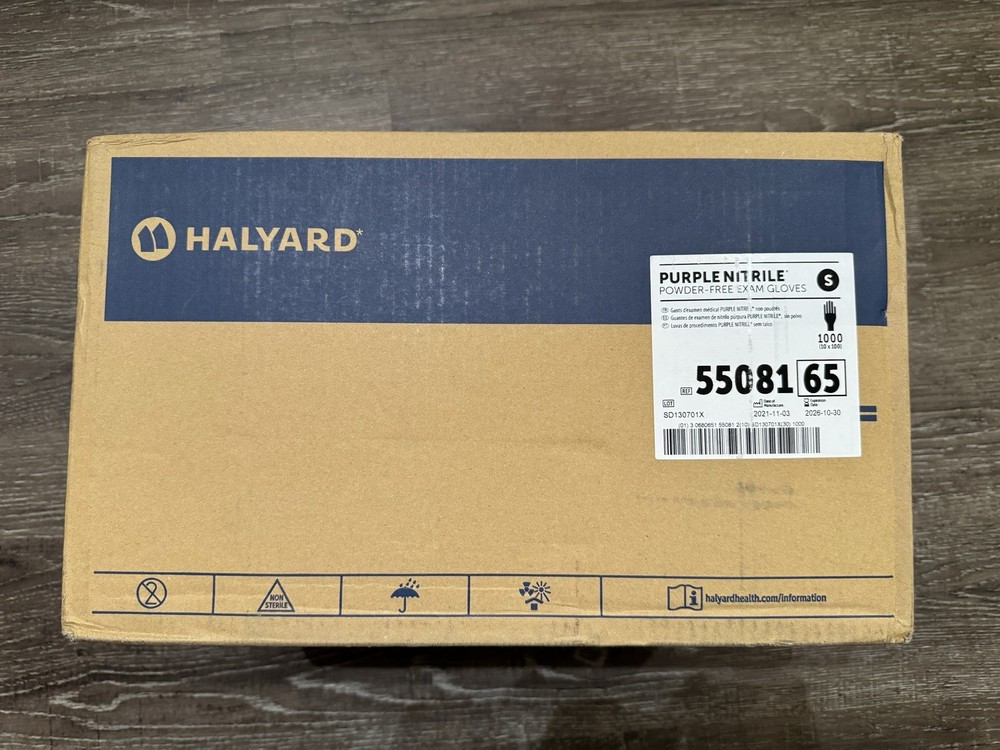 HALYARD PURPLE NITRILE Exam Gloves Powder-Free Non-Sterile 10 Boxes Bulk Pack