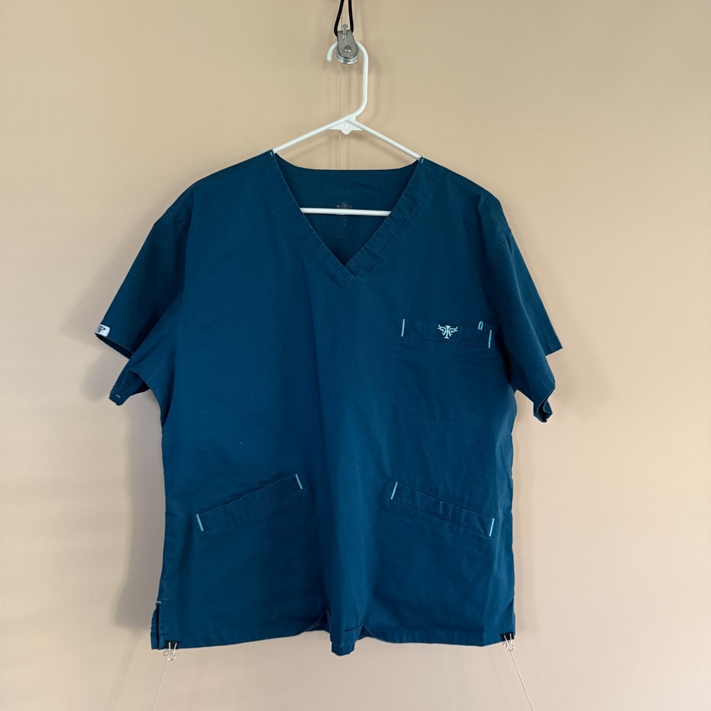 Blue Scrub Top Women's Size Large L