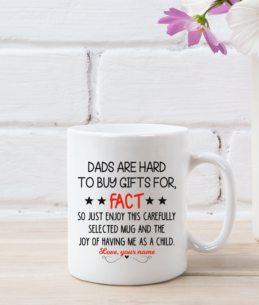 Personalized Dad Coffee Mug Fathers Day Gift Custom Name Text Cup Best Gift For