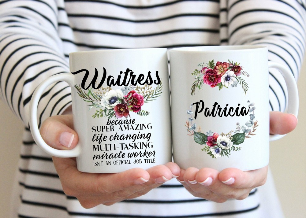 Personalized Waitress Gift For Women L Thank You Appreciation Birthday Christmas