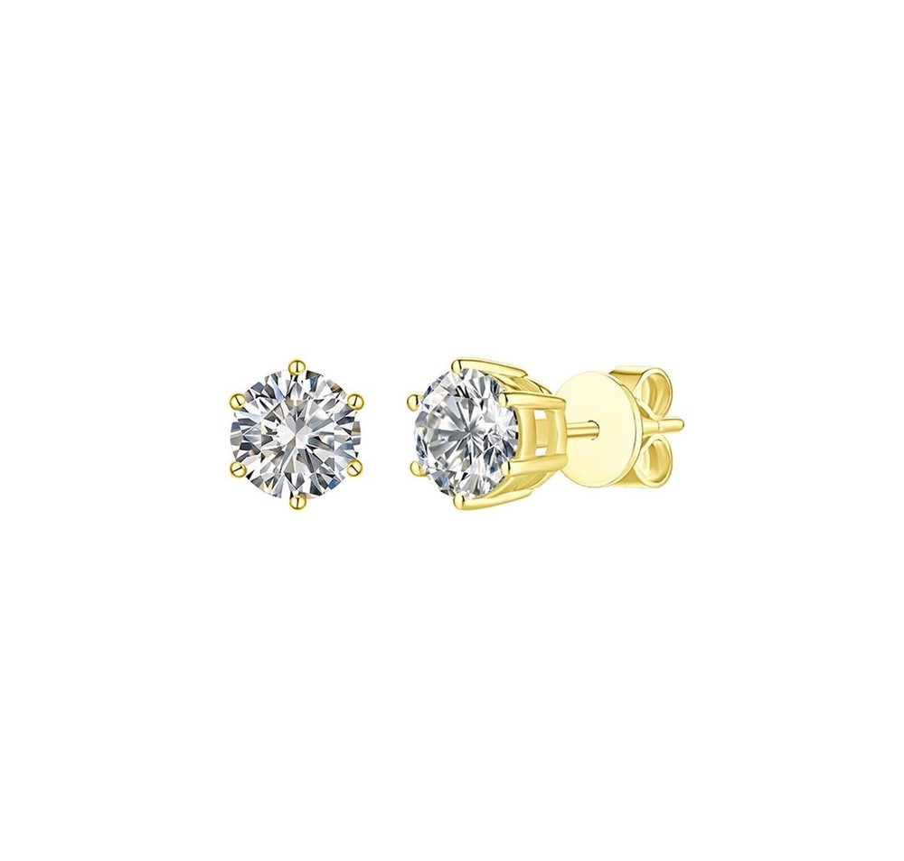 0.75ct VVS1 Natural Diamond Earrings for Women in 925 Sterling Silver