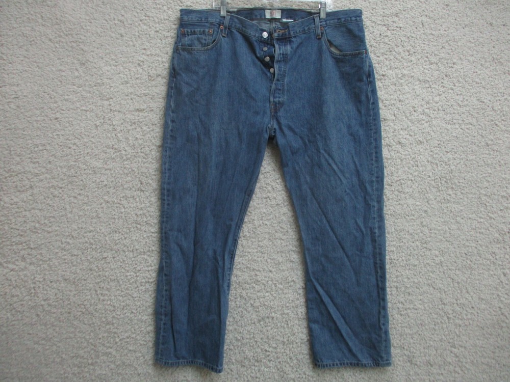 Levis 501 XX Jeans 44x30 Mens Blue Denim Button Fly Relaxed Fit Straight Dark