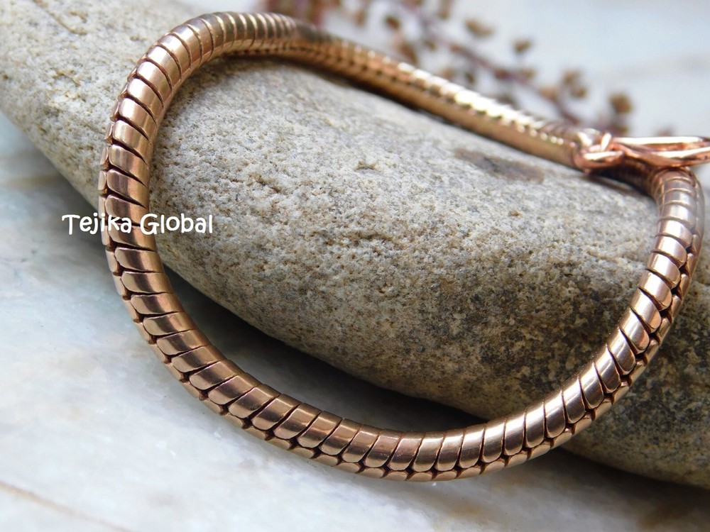 Heavy Snake Chain Link Pure Copper Bracelet 5MM Arthritis Pain Relief  Bracelet,