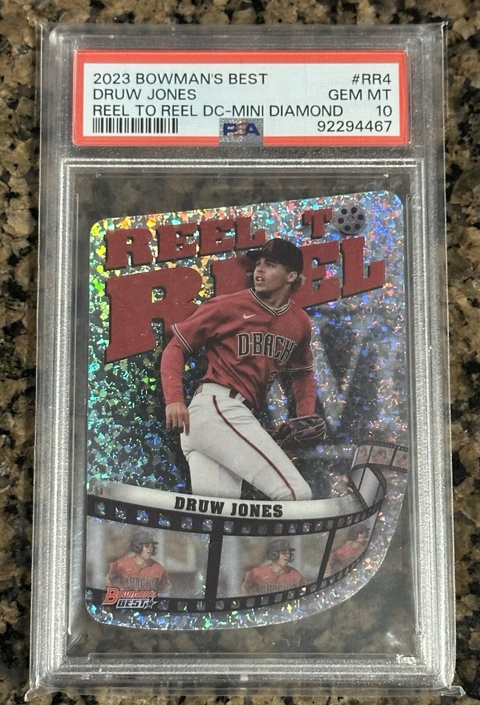 2023 Bowman's Best Druw Jones Mini Diamond Die Cut #RR-4 PSA 10 SP Rookie