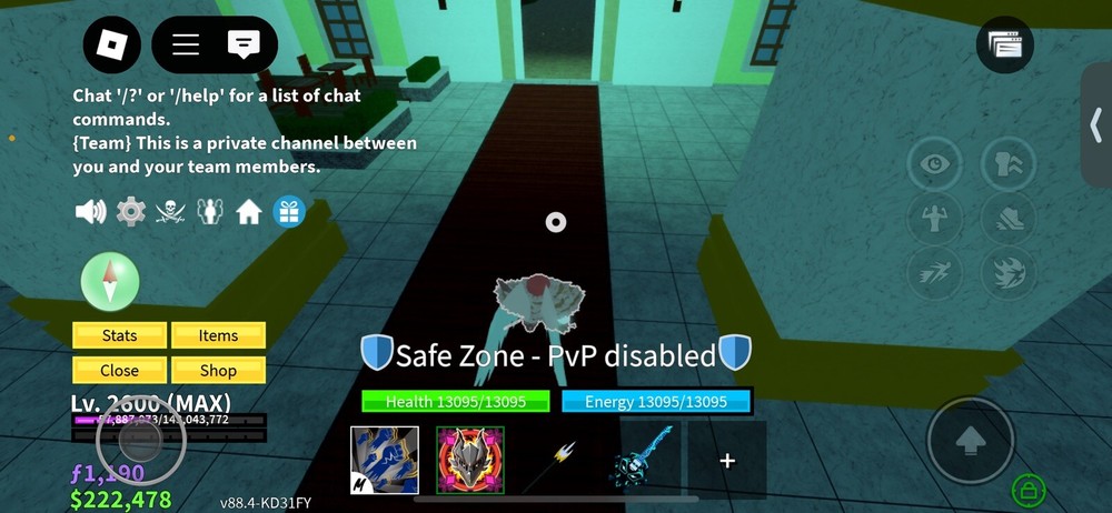 Blox Fruit Account with Perm Gas Yeti Buddha Portal Rumble Magma Ice Flame Dragon