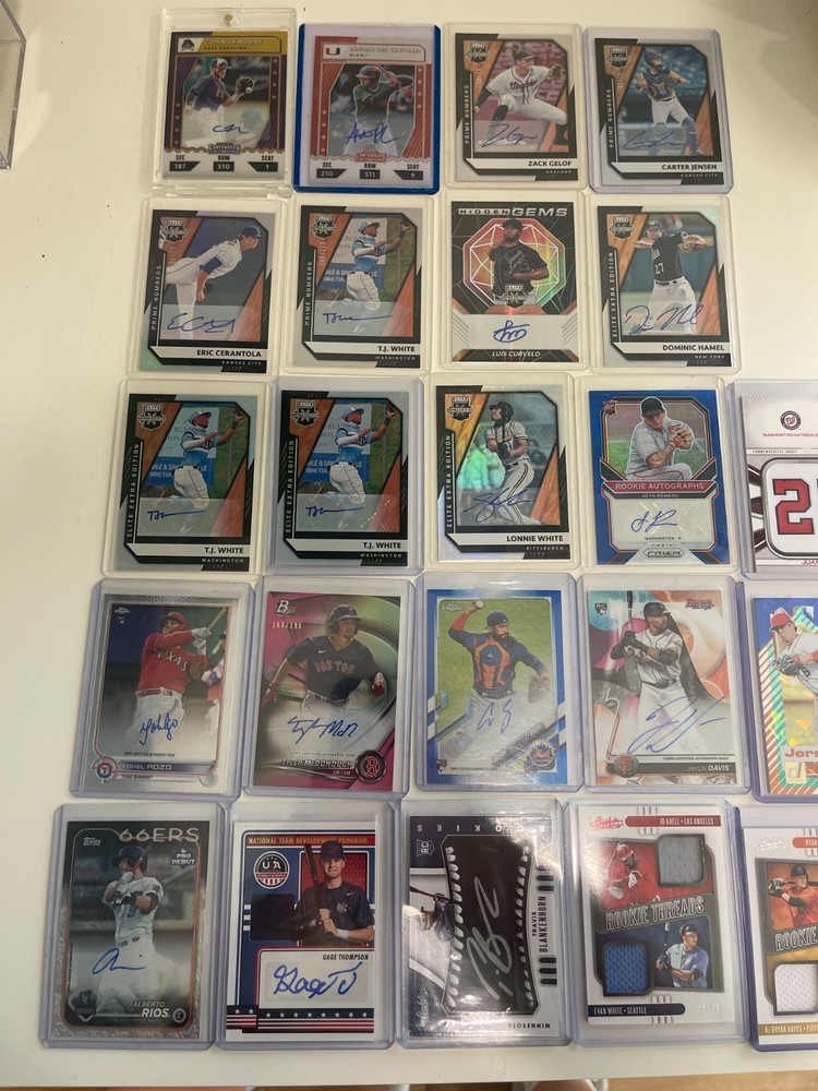 baseball card mystery box with one auto and one patch. Look for numbered cards