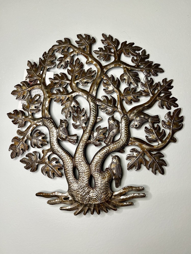 Tree of Life Wall Art, 14 inch Haitian Contemporary Steel Artwork Decor, Celtic